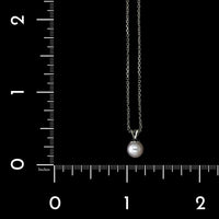 14K White Gold Estate Cultured Pearl Pendant
