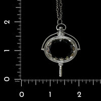 Monica Rich Kosann Estate Sterling Silver Large Oval Rock Crystal Pocket Watch Key Pendant