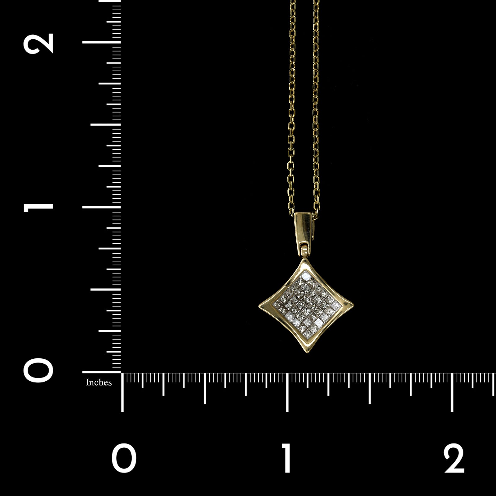 14K Yellow Gold Estate Diamond Pendant