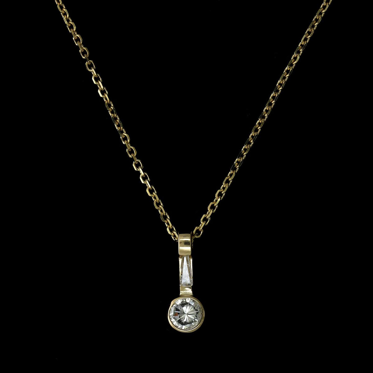 14K Yellow Gold Estate Diamond Pendant