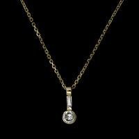 14K Yellow Gold Estate Diamond Pendant