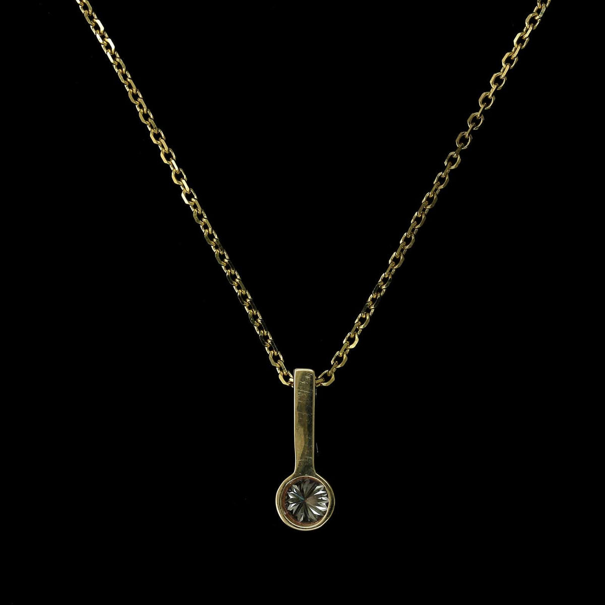 14K Yellow Gold Estate Diamond Pendant