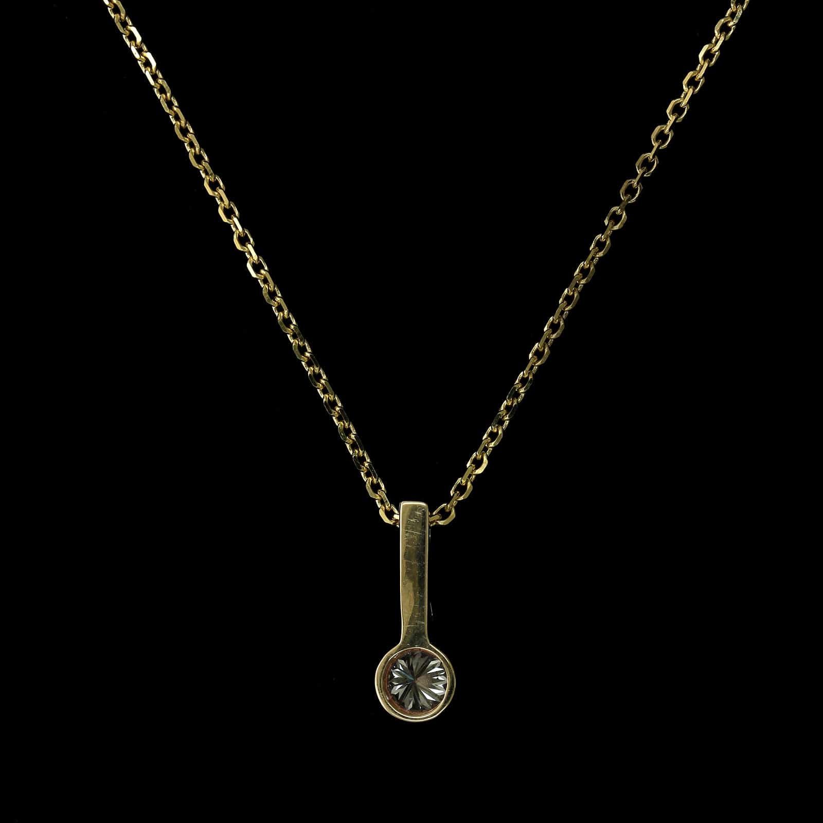 14K Yellow Gold Estate Diamond Pendant