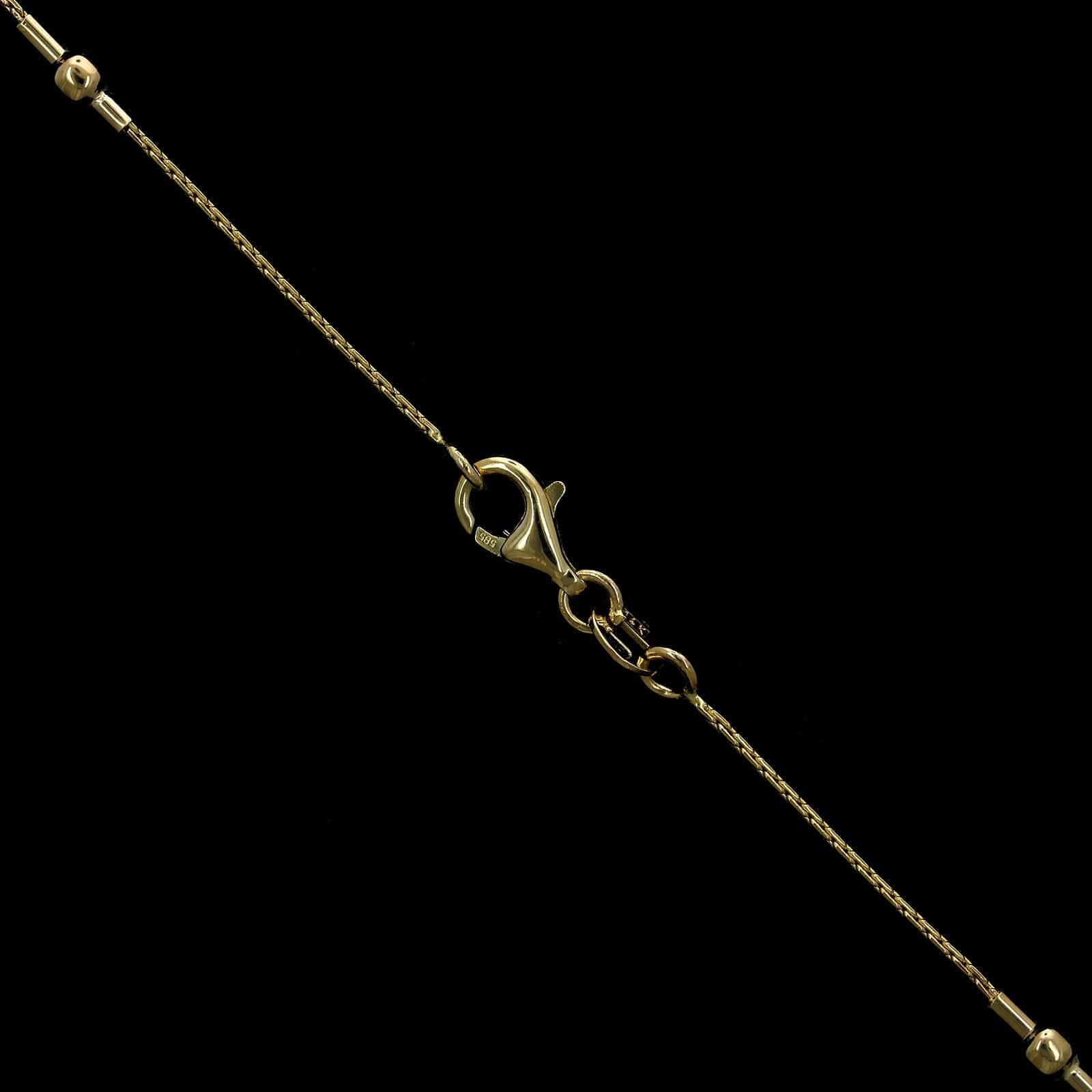 14K Yellow Gold Estate Fancy Link Bead Necklace