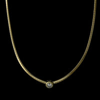 14K Yellow Gold Estate Omega Diamond Necklace