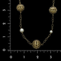 14K Yellow Gold Estate Cultured Freshwater Pearl Necklace