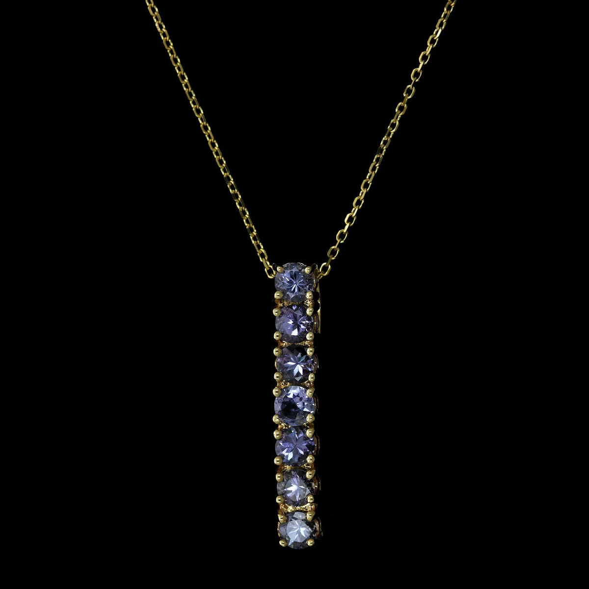 14K Yellow Gold Estate Tanzanite Pendant