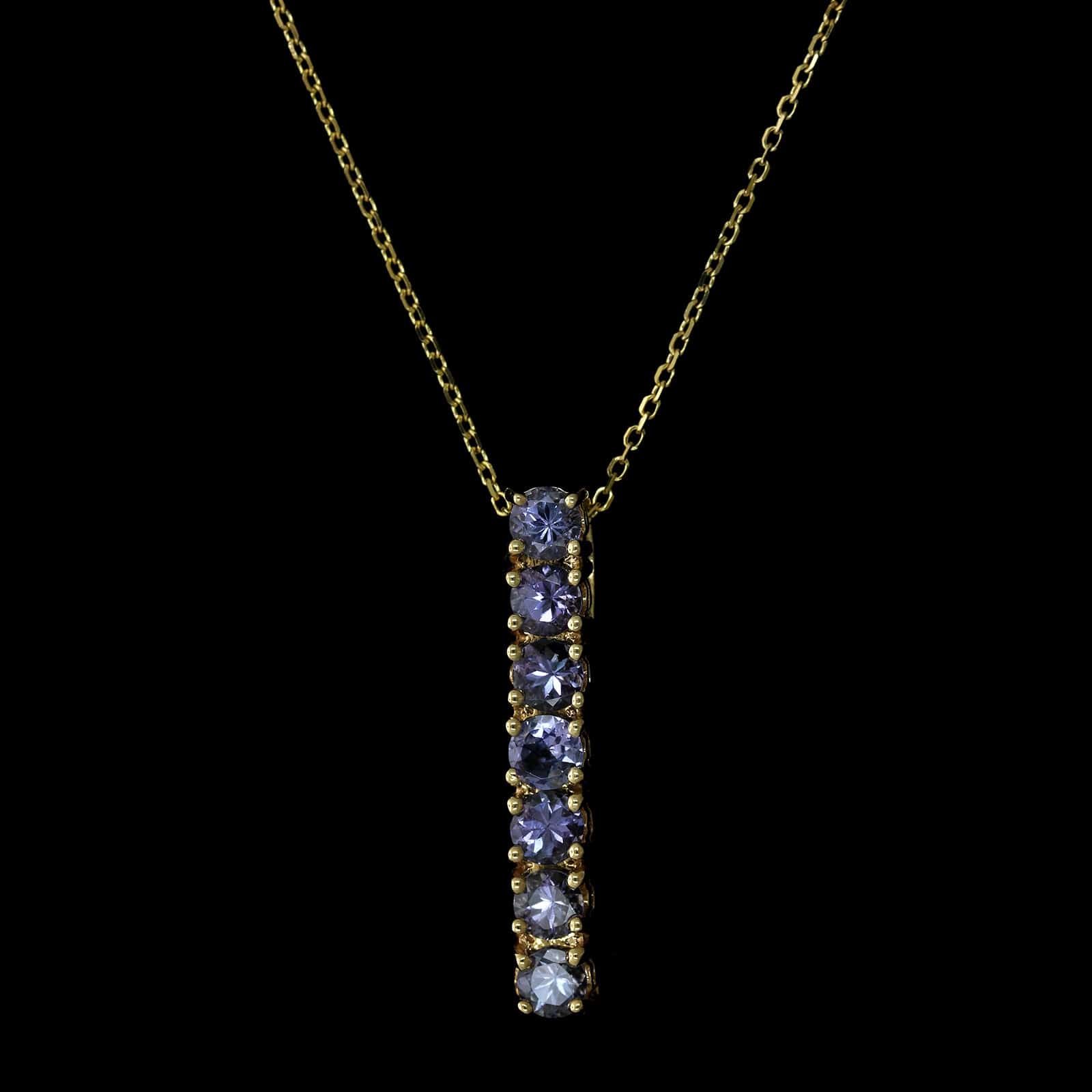 14K Yellow Gold Estate Tanzanite Pendant