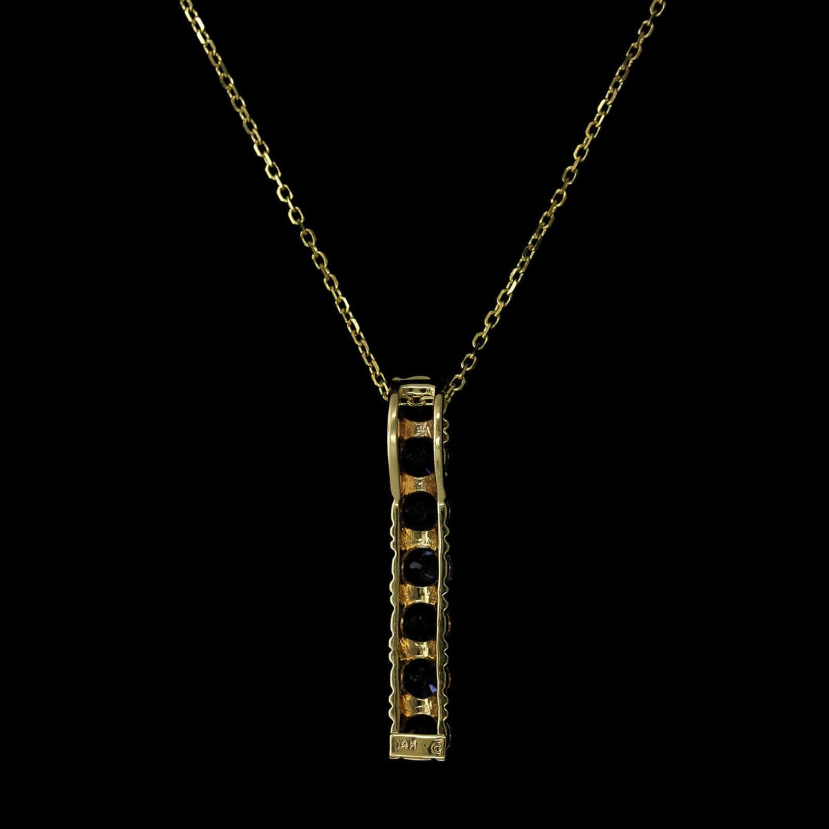 14K Yellow Gold Estate Tanzanite Pendant