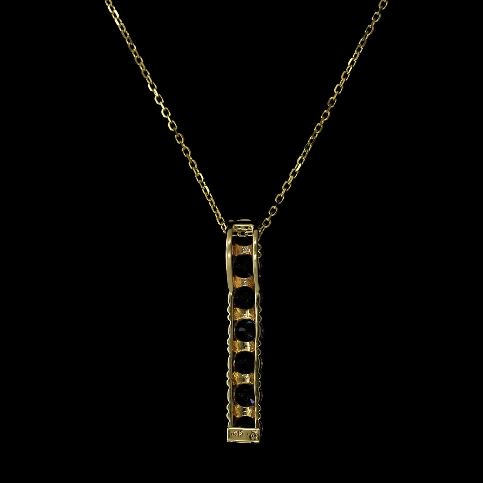 14K Yellow Gold Estate Tanzanite Pendant