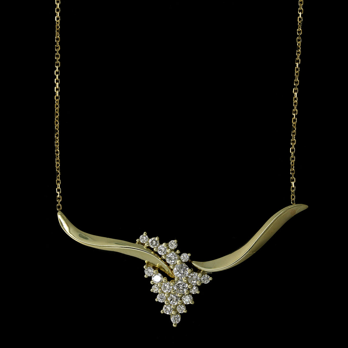 18K Yellow Gold Estate Diamond Necklace