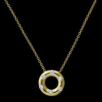Tiffany & Co. 18K Yellow Gold Estate Diamond Etoile Circle Pendant