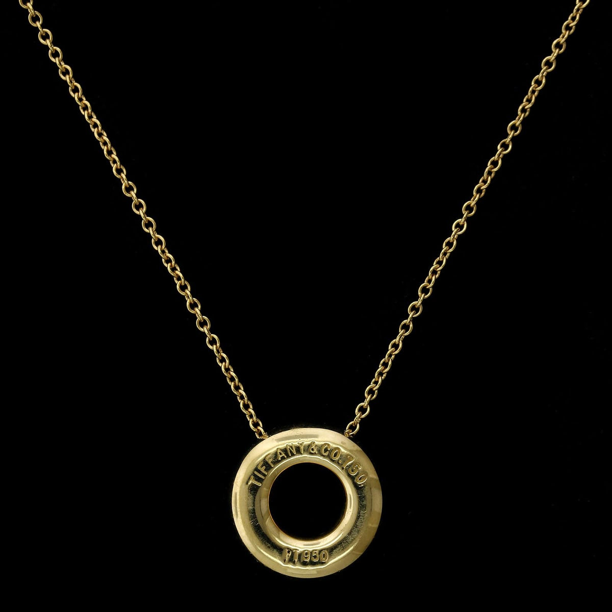 Tiffany & Co. 18K Yellow Gold Estate Diamond Etoile Circle Pendant