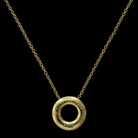 Tiffany & Co. 18K Yellow Gold Estate Diamond Etoile Circle Pendant