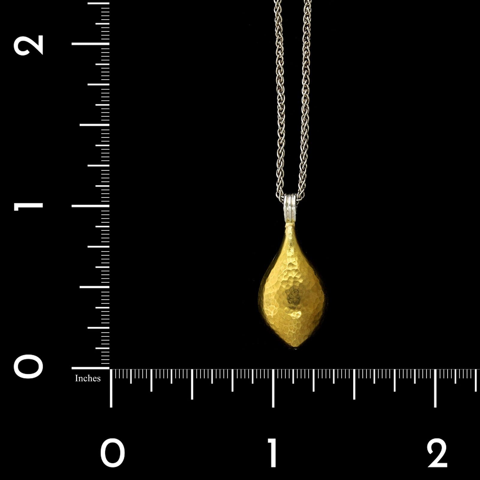Gurhan Sterling Silver and 24K Yellow Gold Estate Hammered Pendant