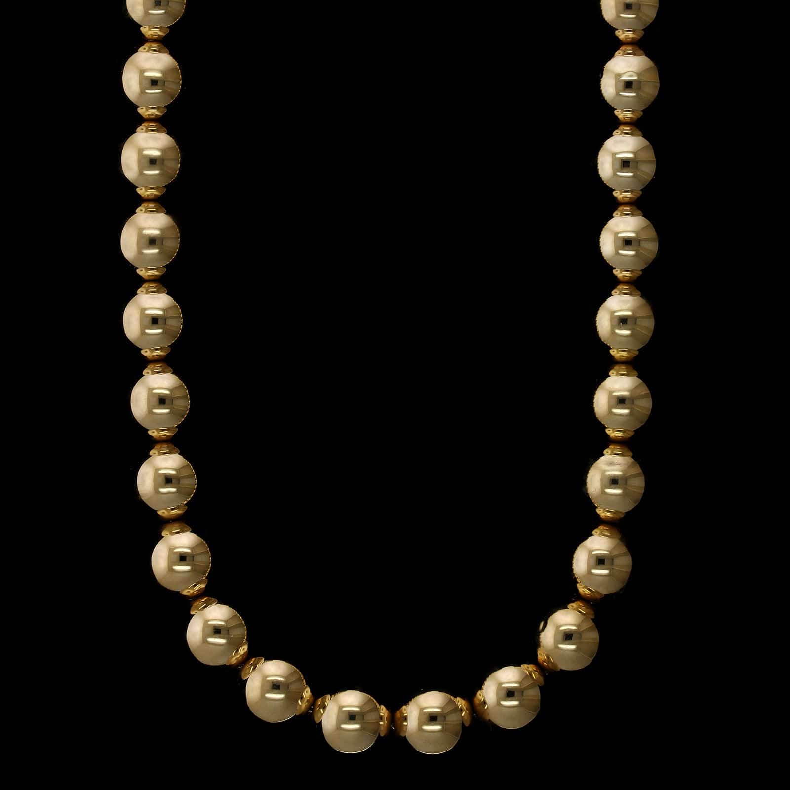 14K Yellow Gold Estate Bead Necklace