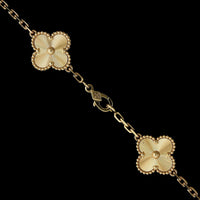 Van Cleef & Arpels 18K Yellow Gold Estate 'Vintage Alhambra' 10 Motif Necklace
