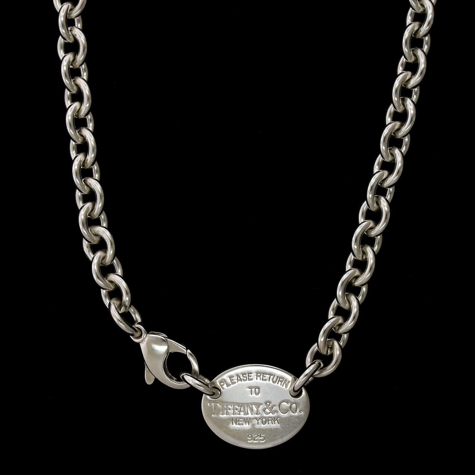 Tiffany & Co.  Estate 'Return to Tiffany' Oval Tag Necklace