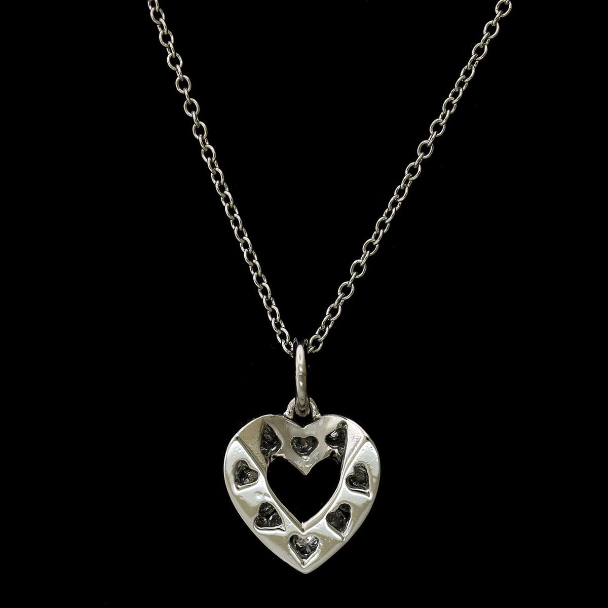 Charles Krypell Platinum Estate Diamond Heart Pendant
