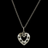 Charles Krypell Platinum Estate Diamond Heart Pendant