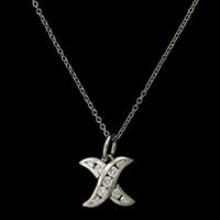 Charles Krypell Platinum Estate Diamond 'X' Pendant