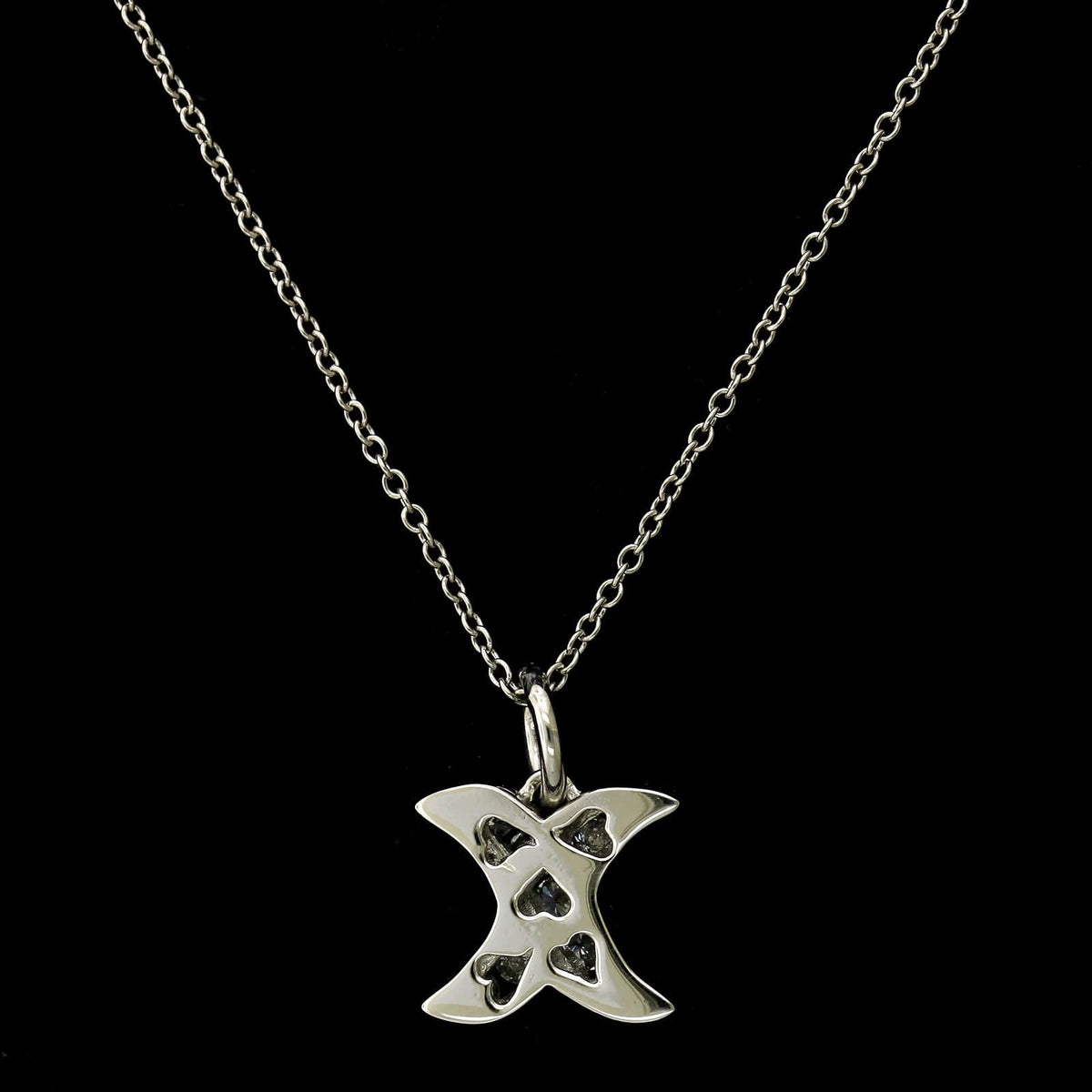 Charles Krypell Platinum Estate Diamond 'X' Pendant