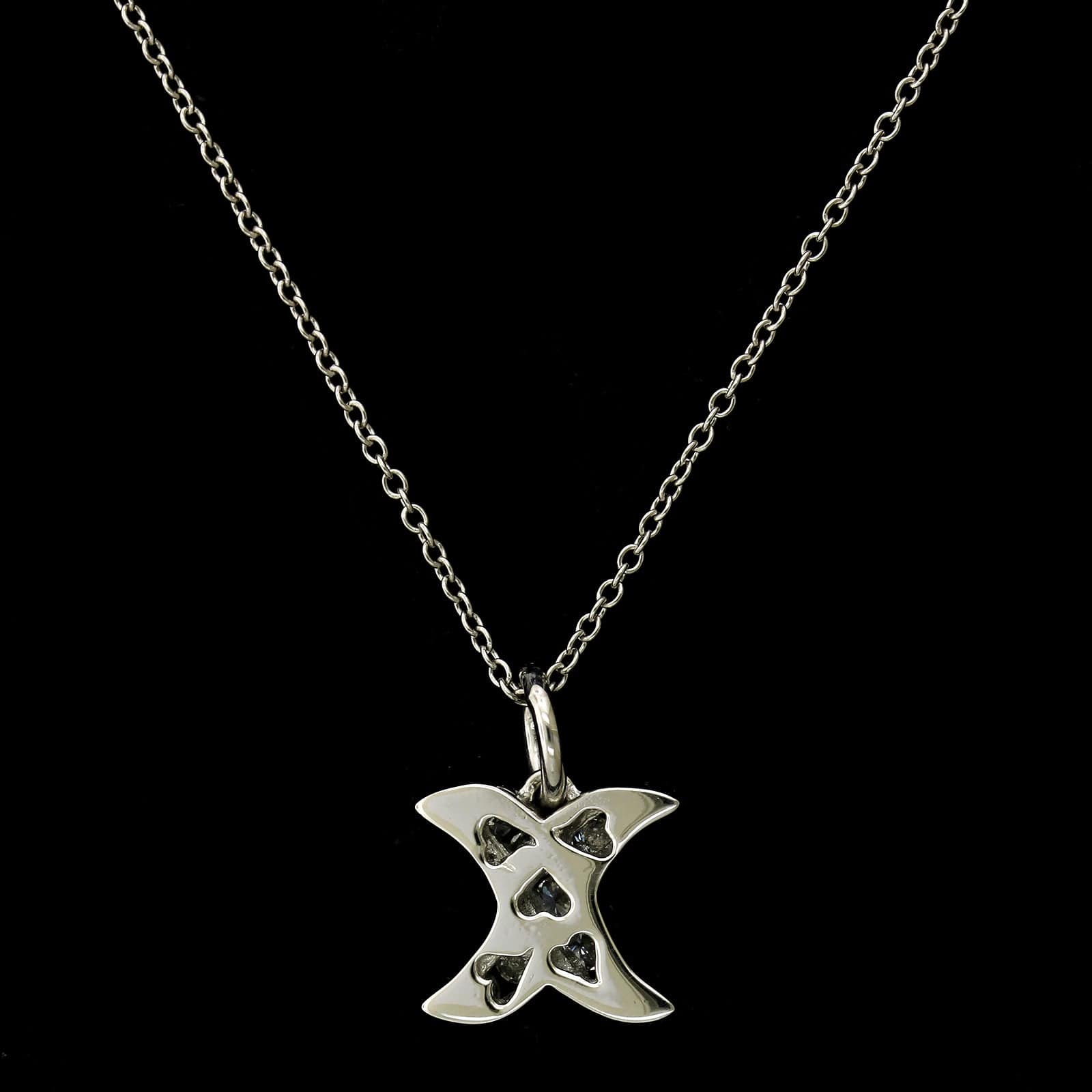 Charles Krypell Platinum Estate Diamond 'X' Pendant