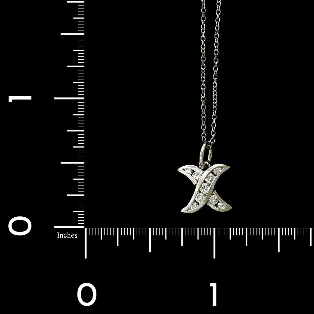 Charles Krypell Platinum Estate Diamond 'X' Pendant