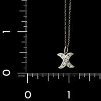 Charles Krypell Platinum Estate Diamond 'X' Pendant