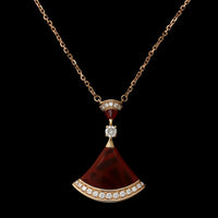 Bulgari 18K Rose Gold Estate Diamond and Carnelian 'Diva's Dream' Necklace
