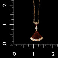 Bulgari 18K Rose Gold Estate Diamond and Carnelian 'Diva's Dream' Necklace