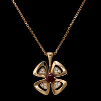 Bulgari 18K Rose Gold Estate Ruby and Diamond 'Fiorever' Necklace