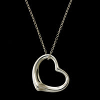 Tiffany & Co. Elsa Peretti Sterling Silver Estate Open Heart Pendant