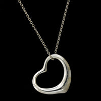 Tiffany & Co. Elsa Peretti Sterling Silver Estate Open Heart Pendant