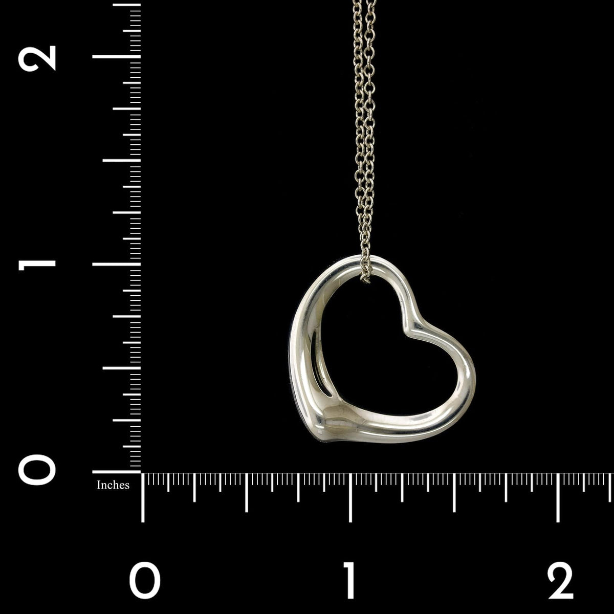 Tiffany & Co. Elsa Peretti Sterling Silver Estate Open Heart Pendant