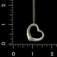 Tiffany & Co. Elsa Peretti Sterling Silver Estate Open Heart Pendant