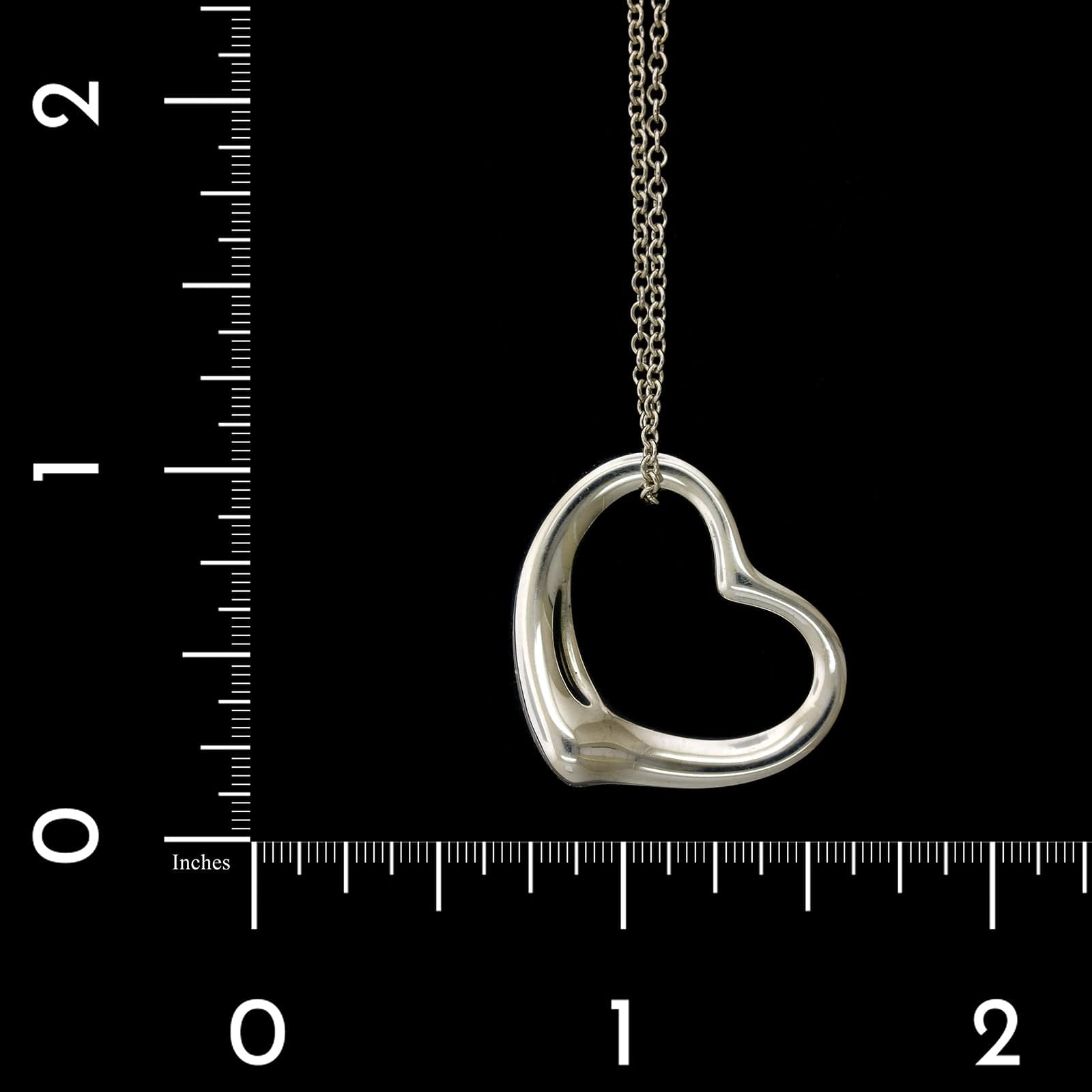 Tiffany & Co. Elsa Peretti Sterling Silver Estate Open Heart Pendant
