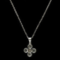 14K White Gold Estate Diamond Clover Pendant