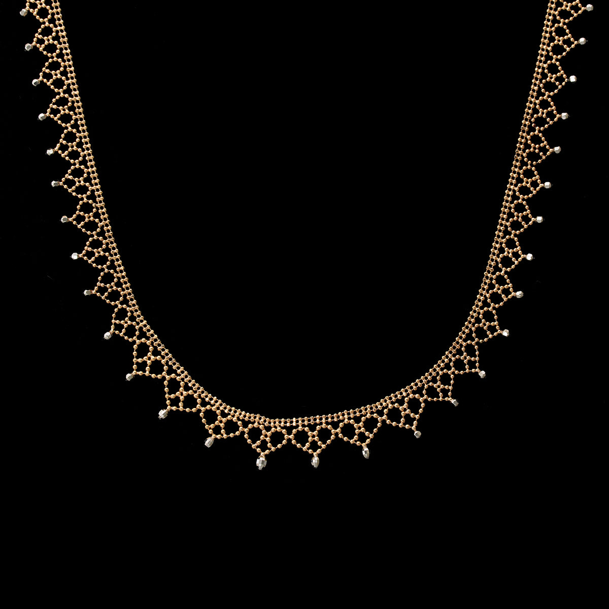 18K Two-Tone White and Rose Gold Estate Necklace