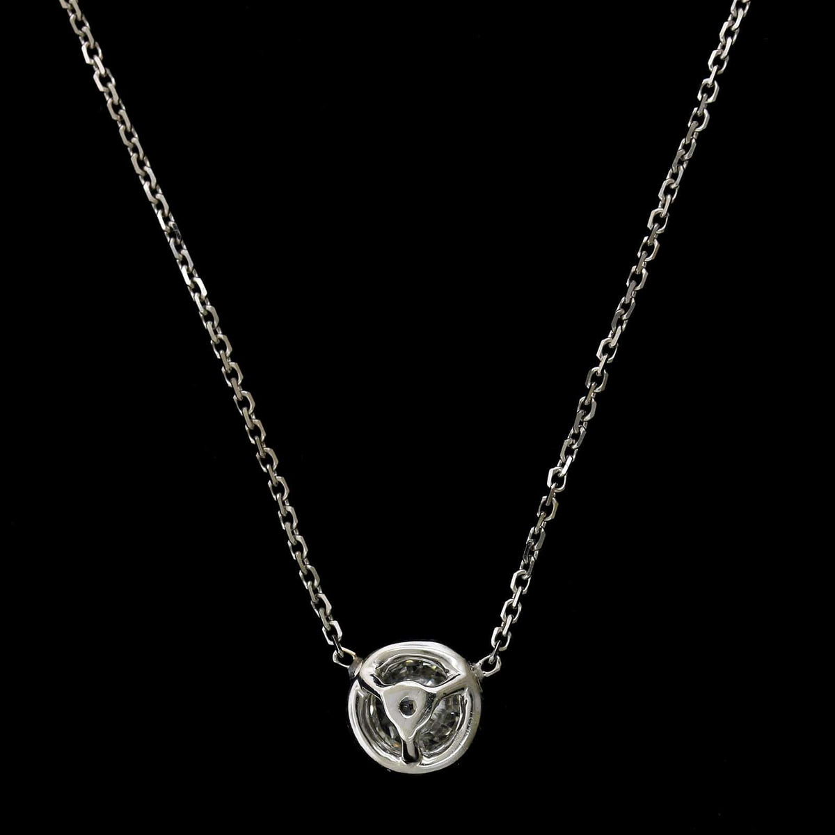 18K White Gold Estate Diamond Pendant Necklace