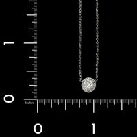 18K White Gold Estate Diamond Pendant Necklace