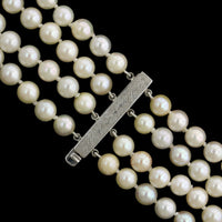 Platinum Estate Cultured Pearl and Diamond Necklace