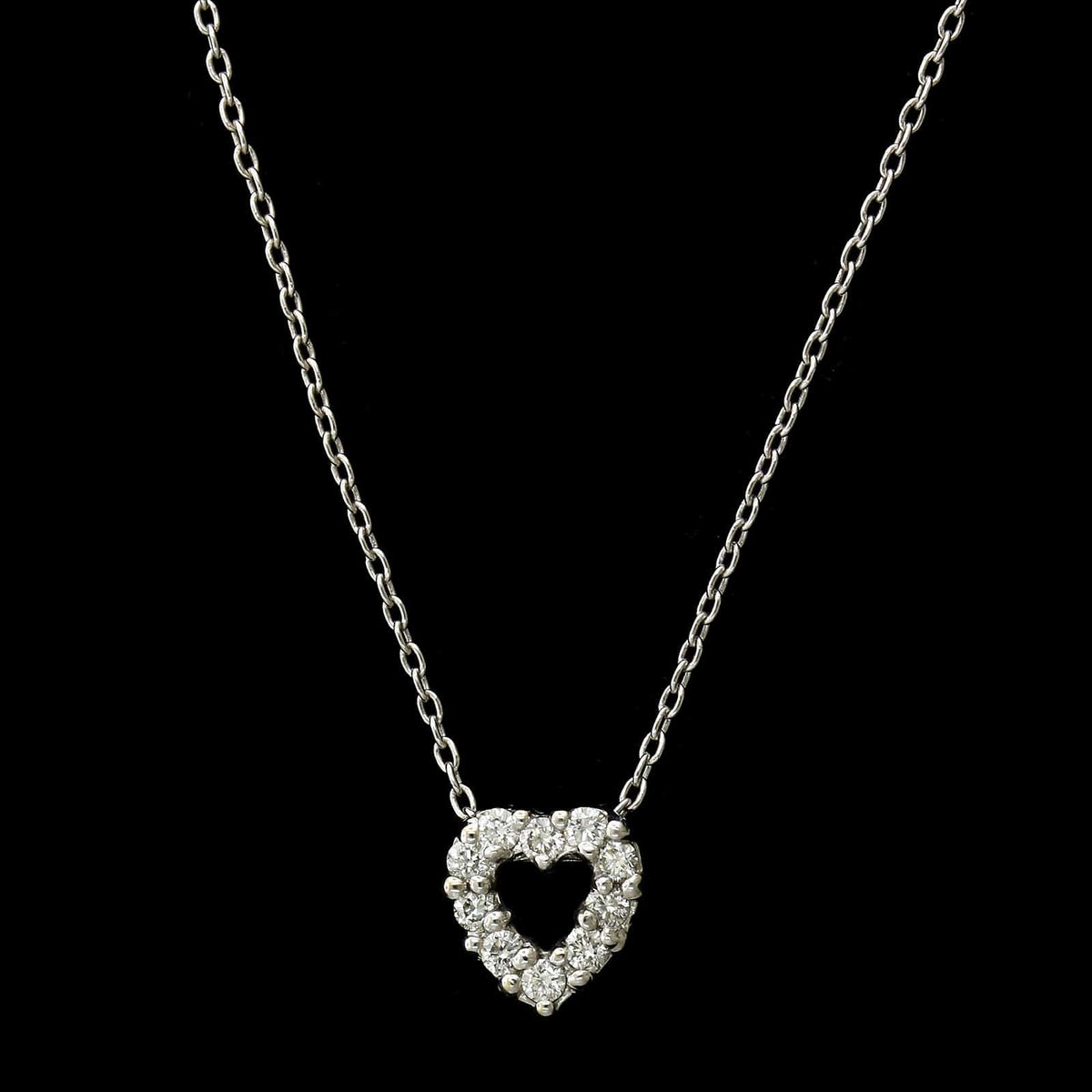 Robert Coin 18K White Gold Estate Diamond Heart Pendant