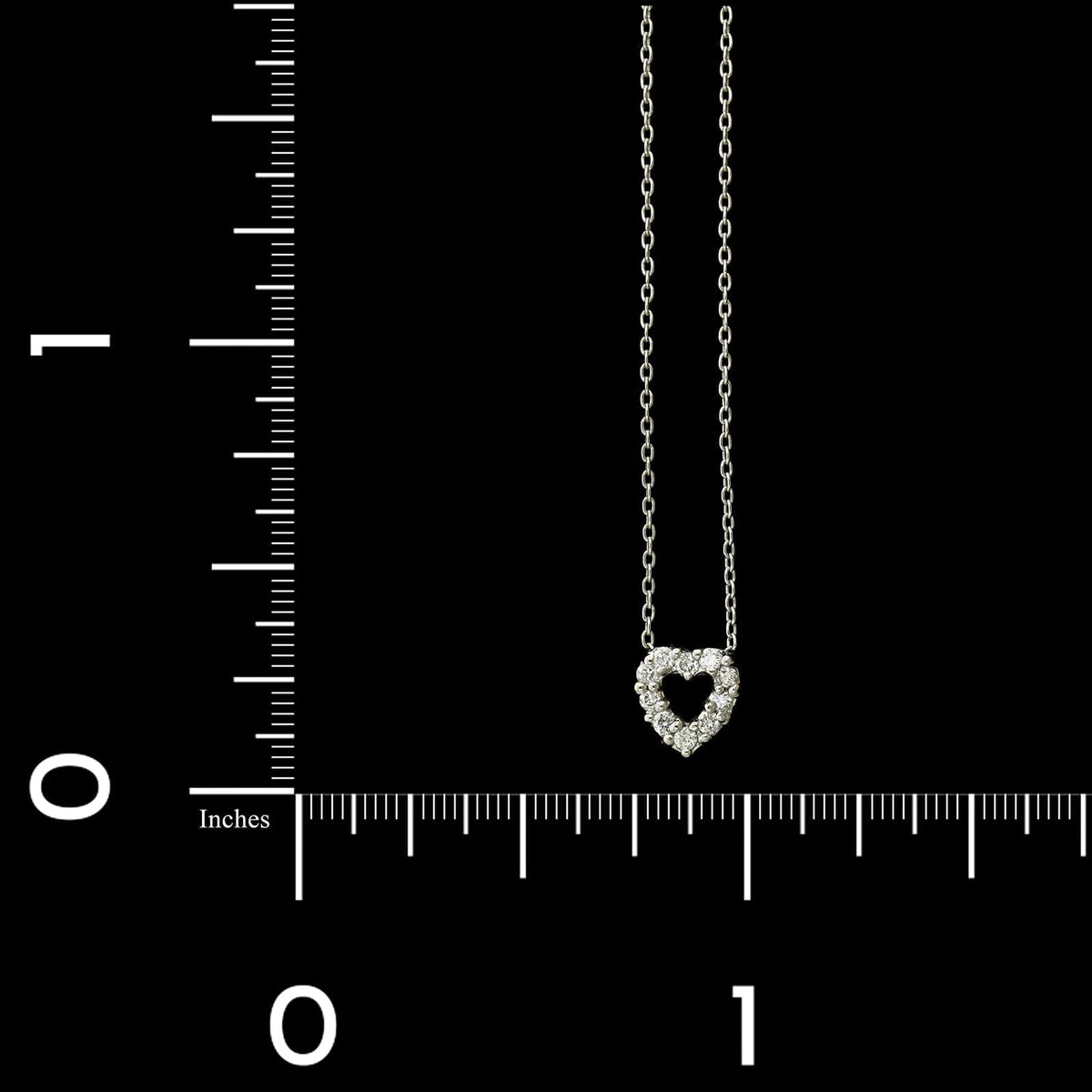 Robert Coin 18K White Gold Estate Diamond Heart Pendant