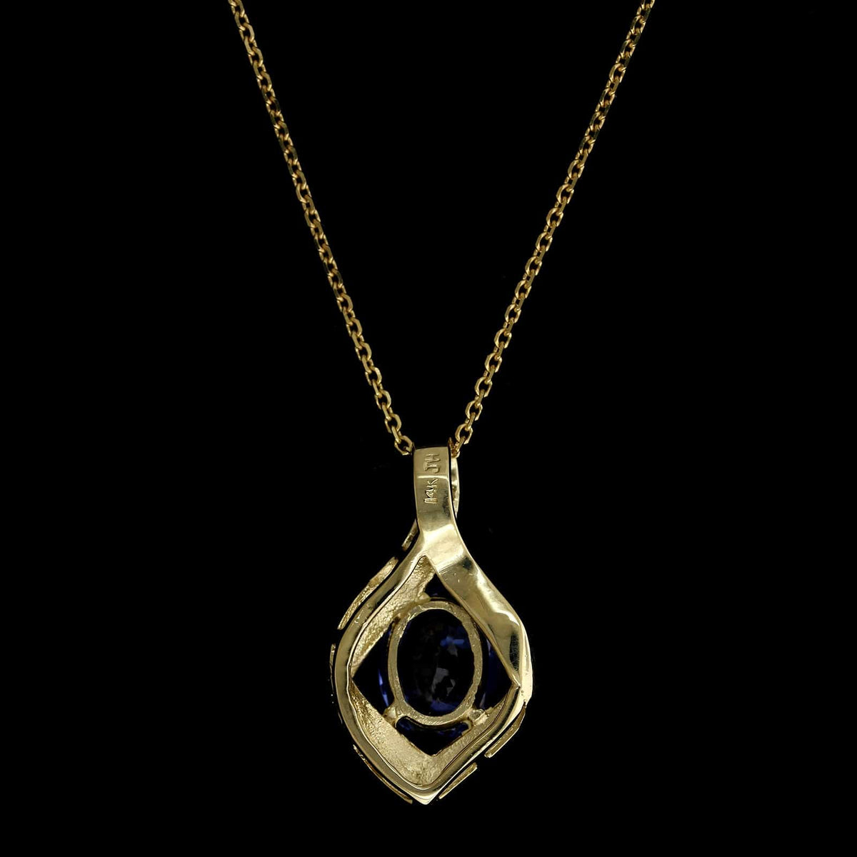 14K Yellow Gold Estate Tanzanite Pendant