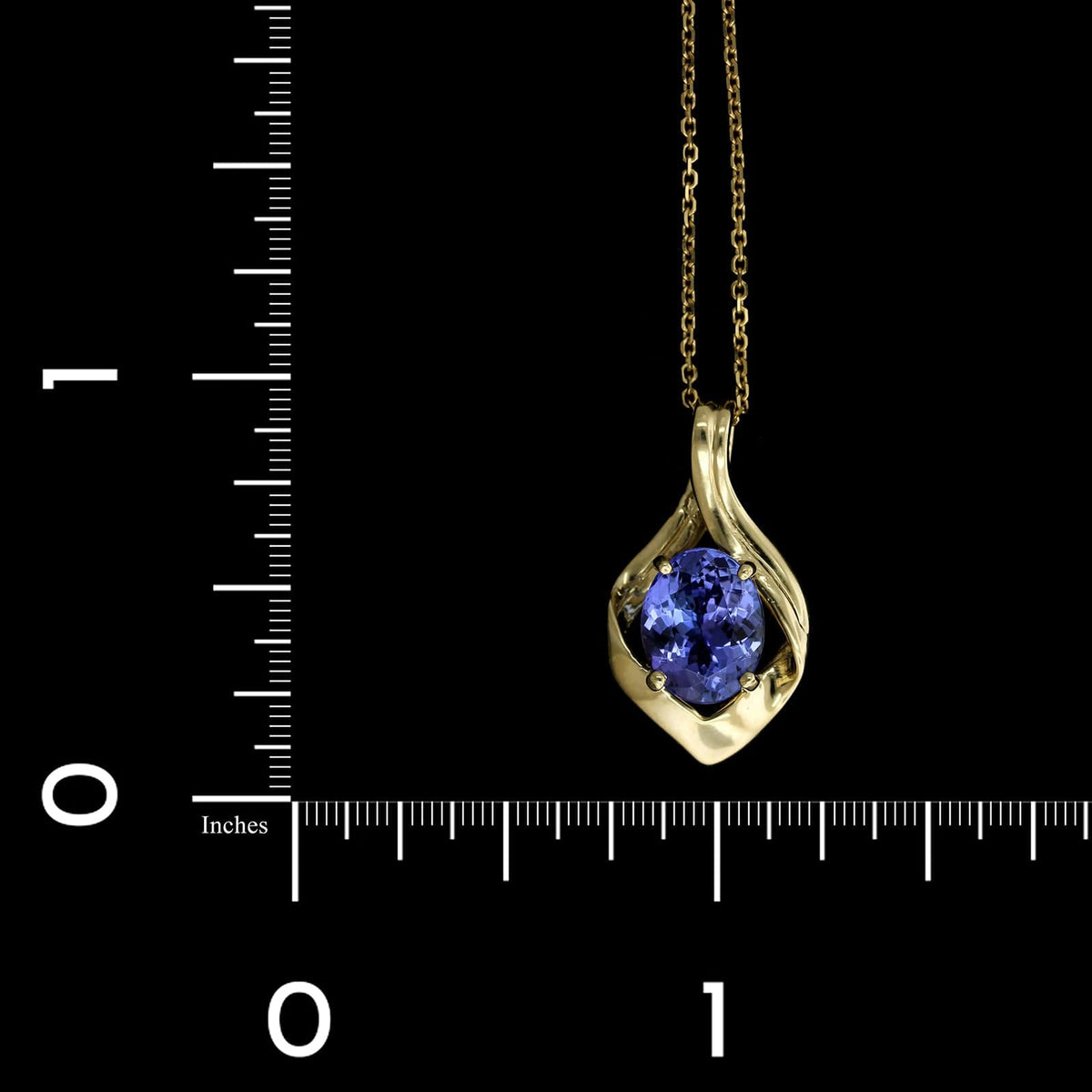 14K Yellow Gold Estate Tanzanite Pendant