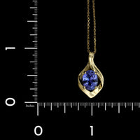 14K Yellow Gold Estate Tanzanite Pendant