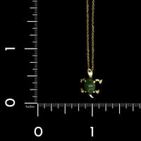14K Yellow Gold Estate Jade Turtle Pendant