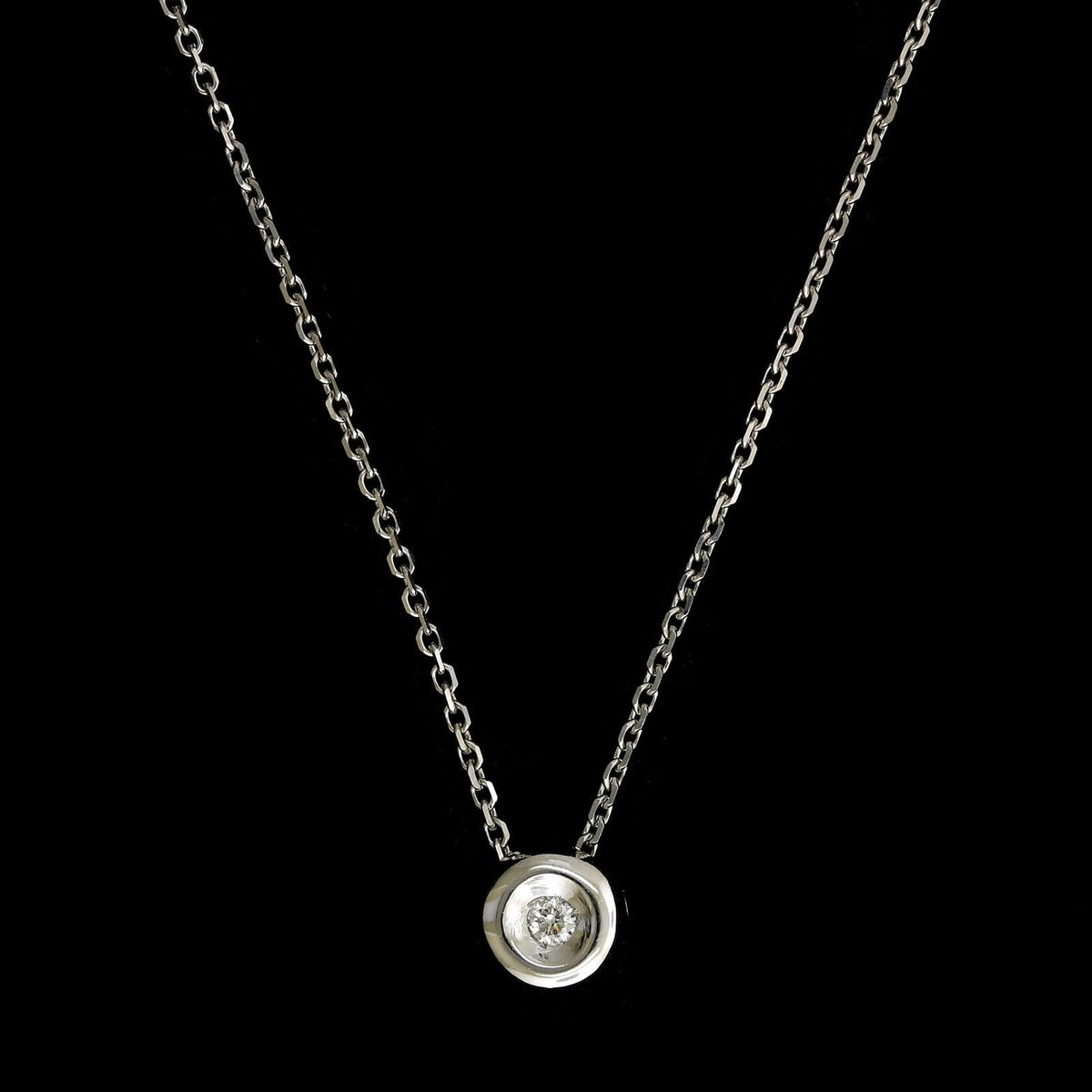 14K White Gold Estate Diamond Pendant