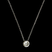 14K White Gold Estate Diamond Pendant